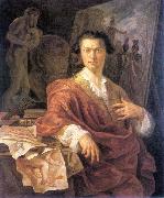 HERREYNS, Willem Portrait of Artist A. C. Lens sg oil painting on canvas